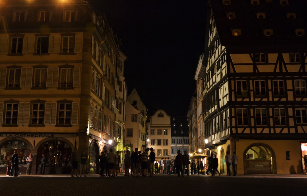 Strasbourg, France, at night 