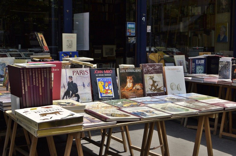 Books in Quartier Latin, Paris, France