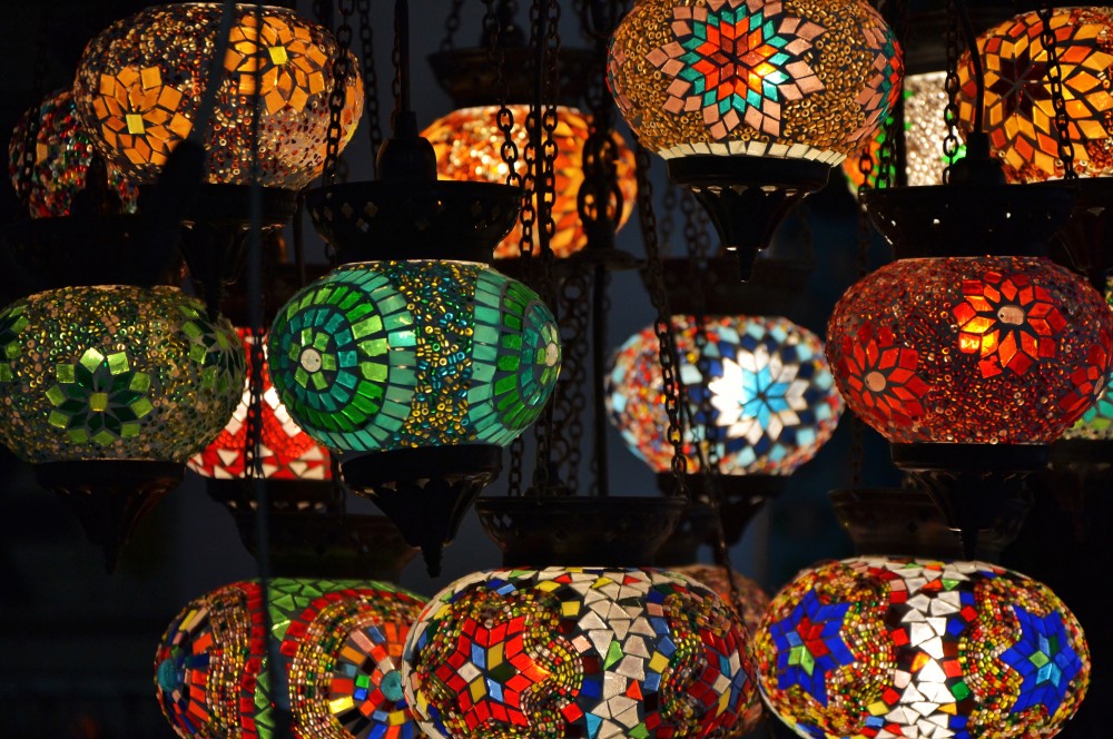 Oriental lamps at Hotel Bazar, Rotterdam, Holland 