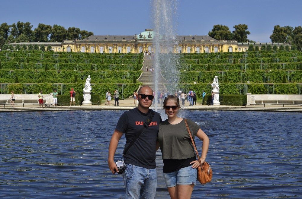 Julika and Steffen in front of Palace Sanssouci, Potsdam, Germany