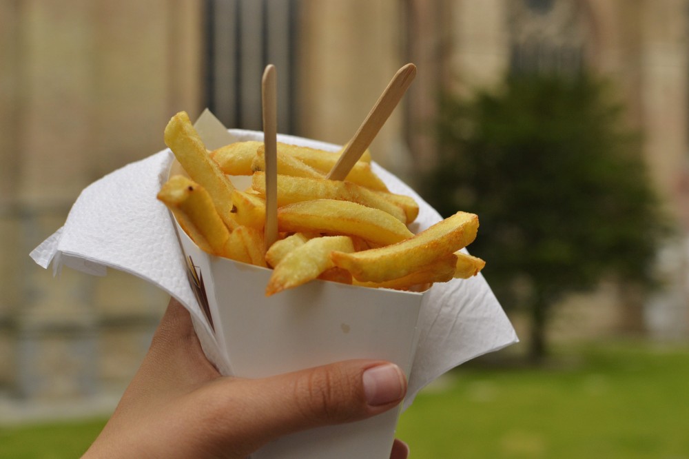 Belgian fries in Bruges, Belgium