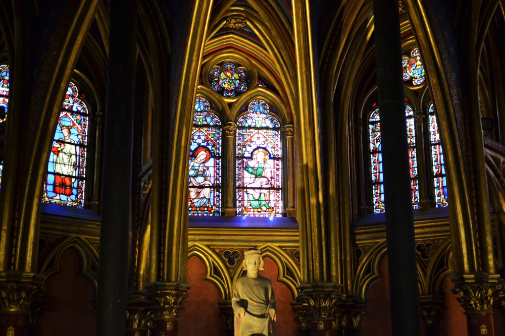 Lower chapel of Sainte-Chapelle in Paris, France