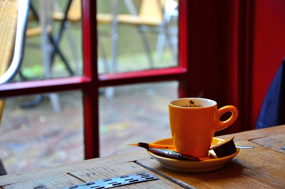 Coffee in rainy Utrecht, Holland 