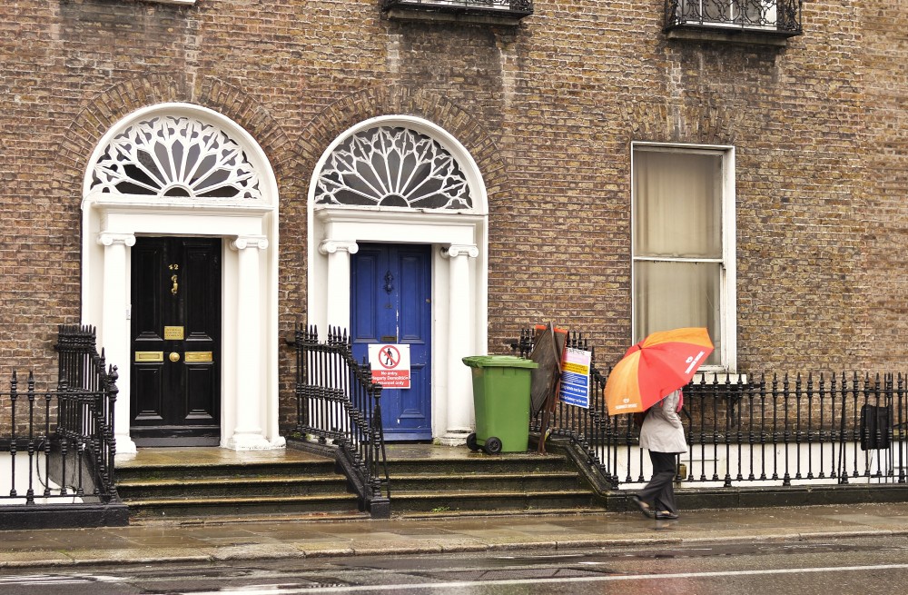 Georgian Dublin in the rain, Ireland 