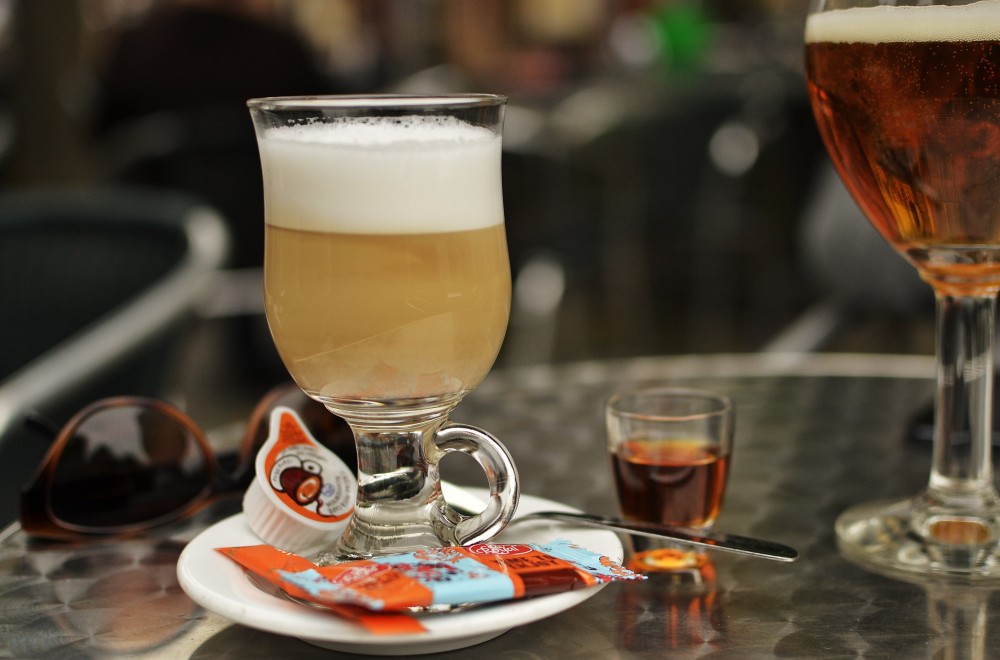 Coffee and beer in Bruges, Belgium