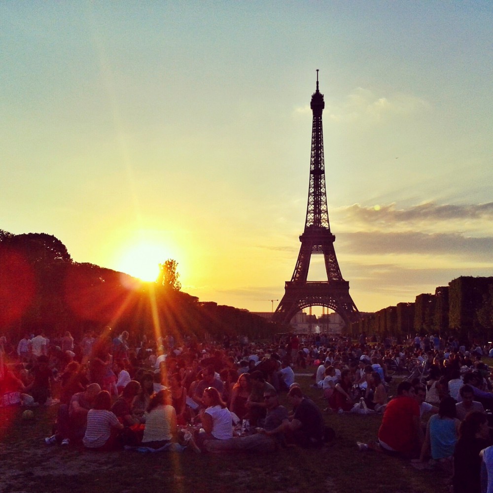Sunset in Paris, France