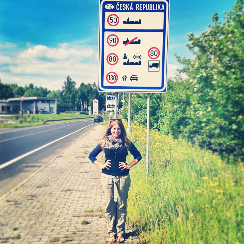 Julika at the Czech border