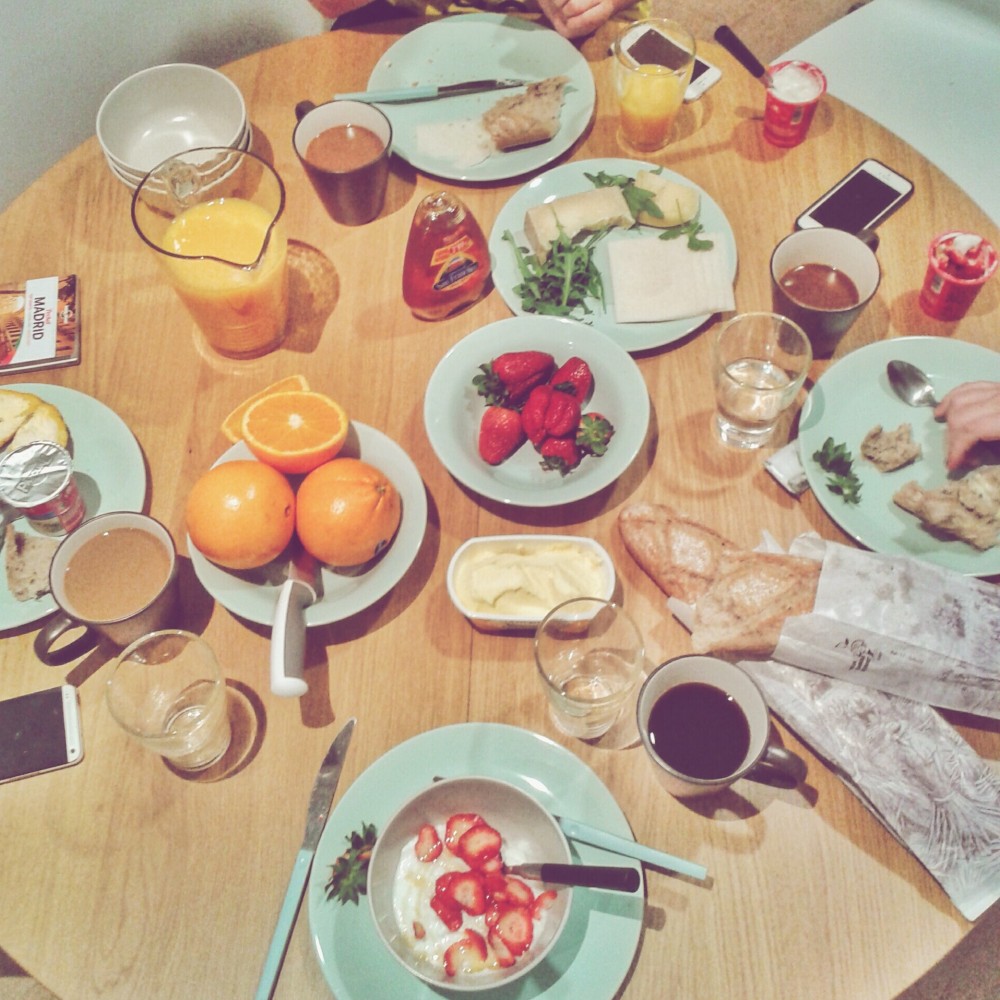 Breakfast in a GowithOh apartment in Madrid, Spain