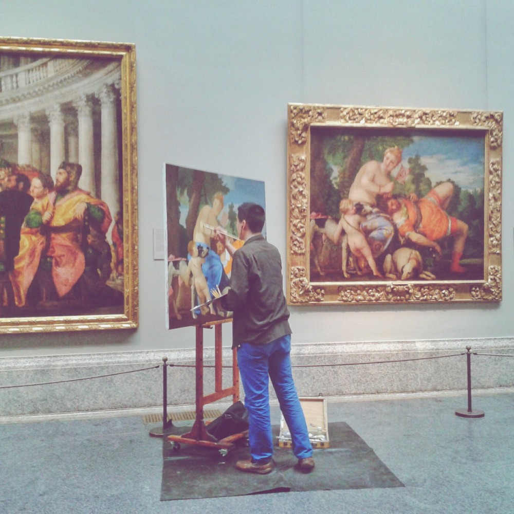 Live art in the Prado, Madrid, Spain 