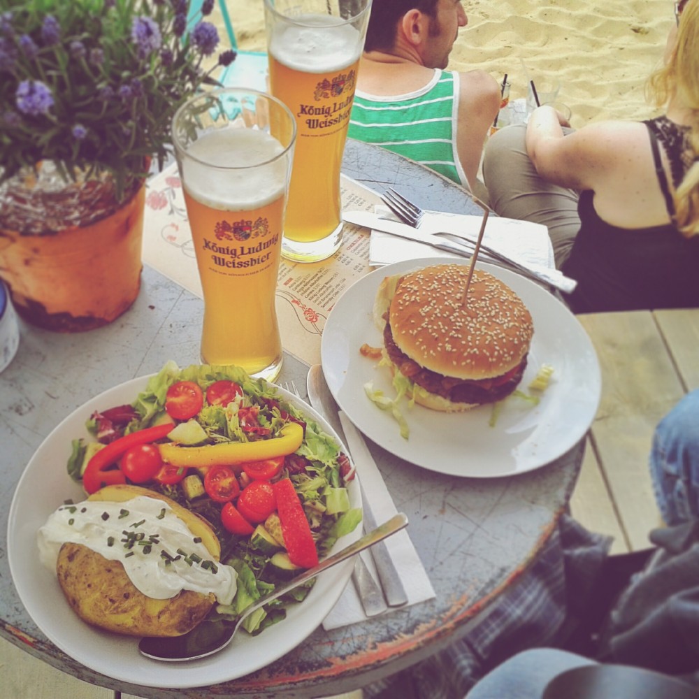 Lunch at a beach club in Hamburg, Germany