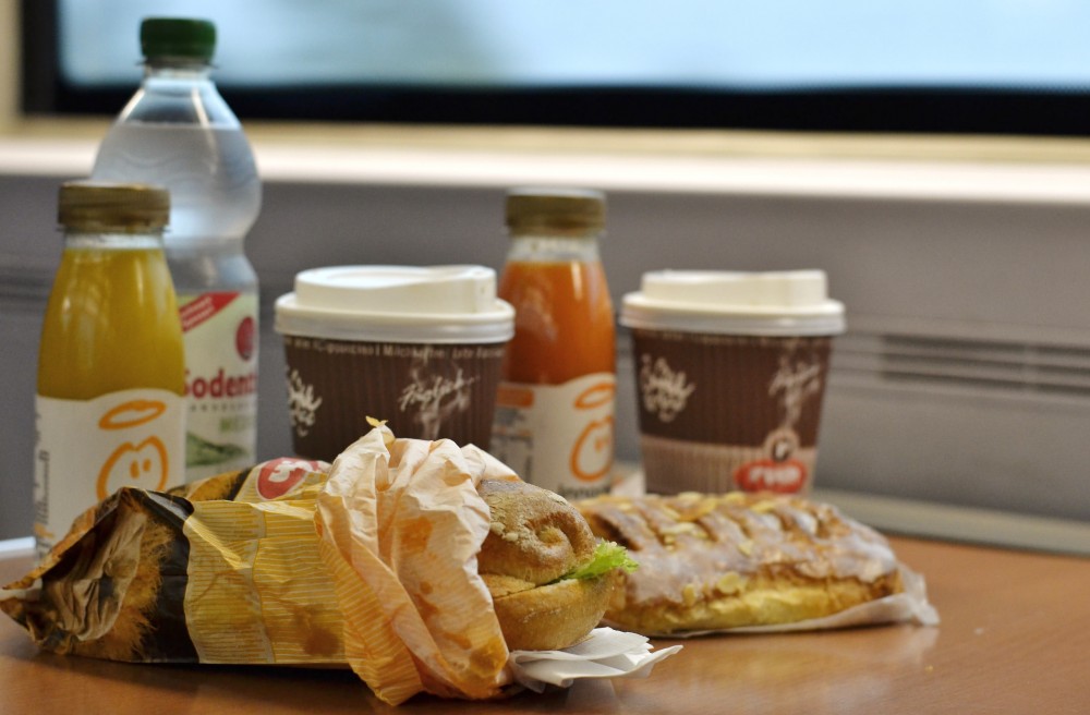 Breakfast on the train in Germany