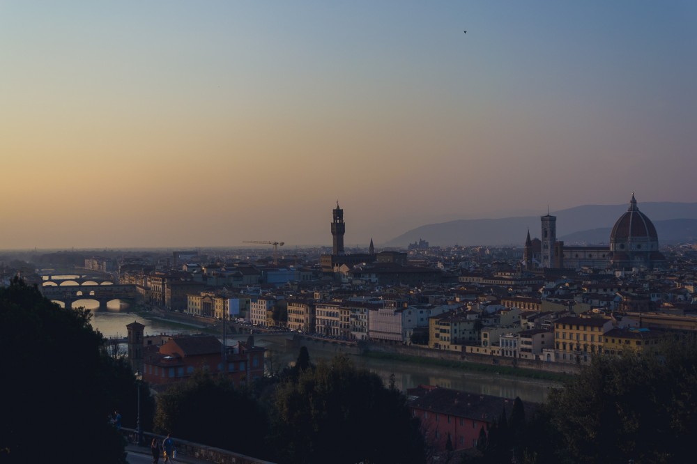 The view from Piazzale Michelangelo in Florence, Italy 
