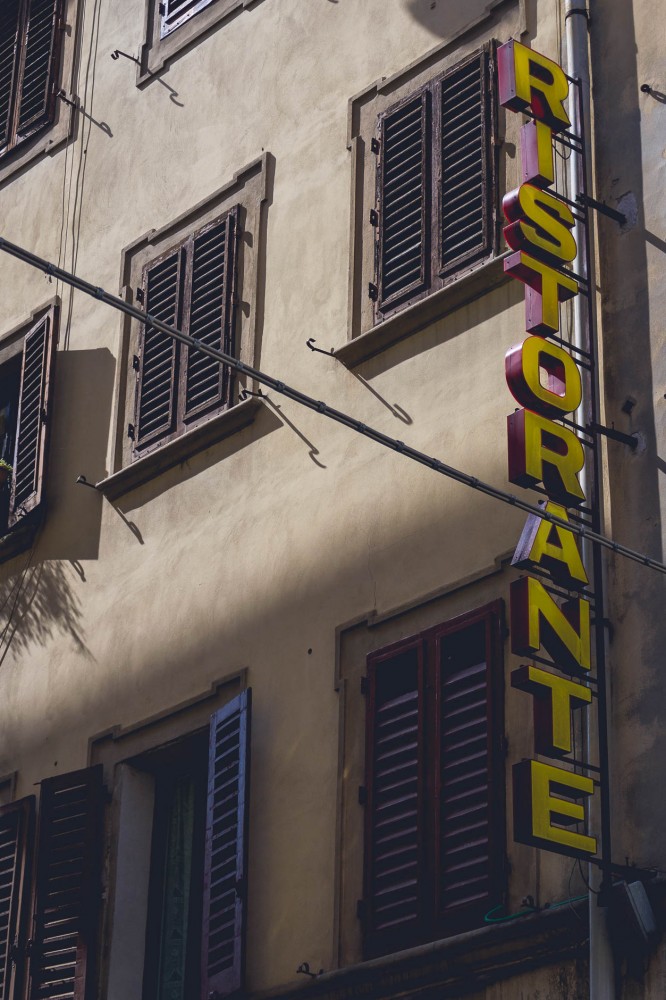 A classical "Ristorante" sign in Florence, Italy