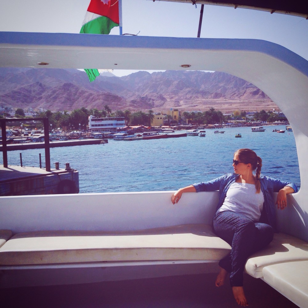 Julika sailing on the Red Sea near Aqaba, Jordan