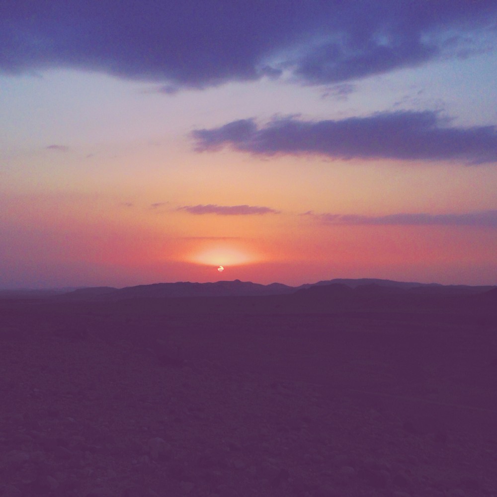 Sunset in Dana Biosphere Nature Reserve, Jordan