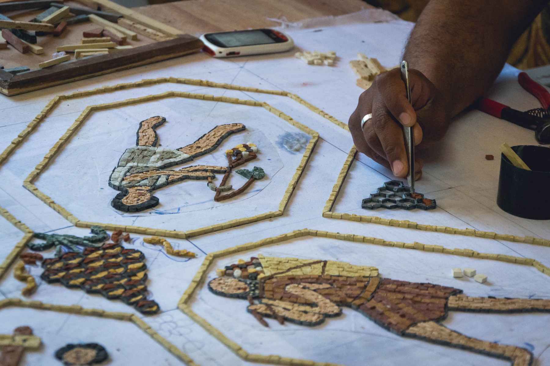 Mosaic making in Madaba, Jordan